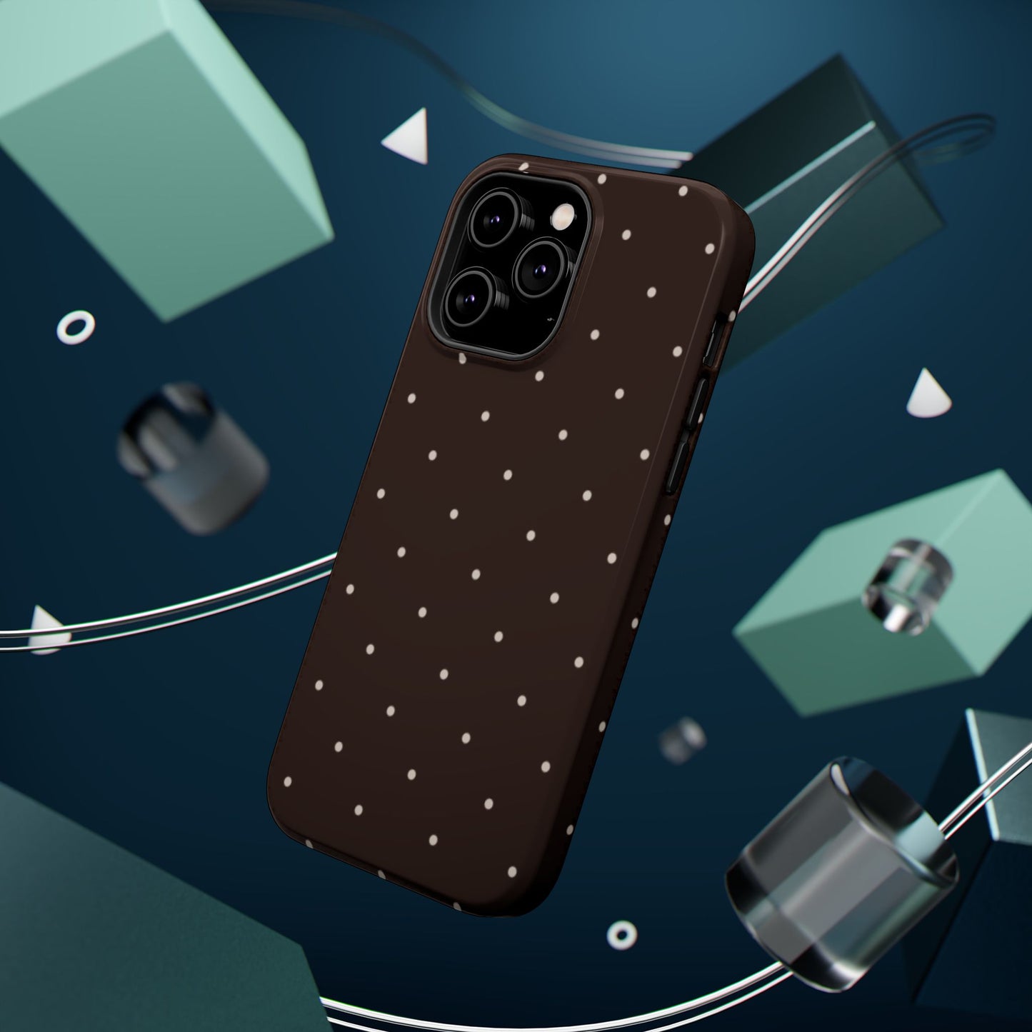 Polka Pop Case in Espresso Brown + Off White