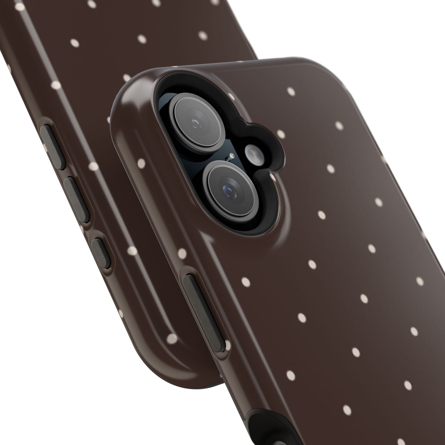 Polka Pop Case in Espresso Brown + Off White