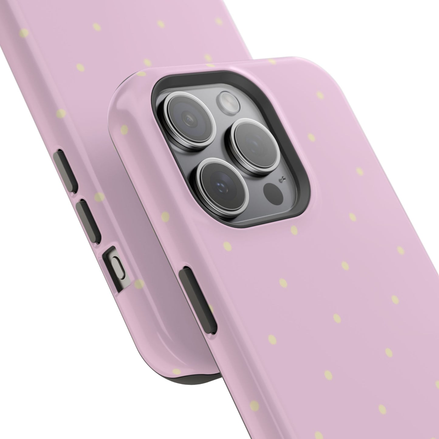 Polka Pop Case in Soft Pink + Butter Yellow