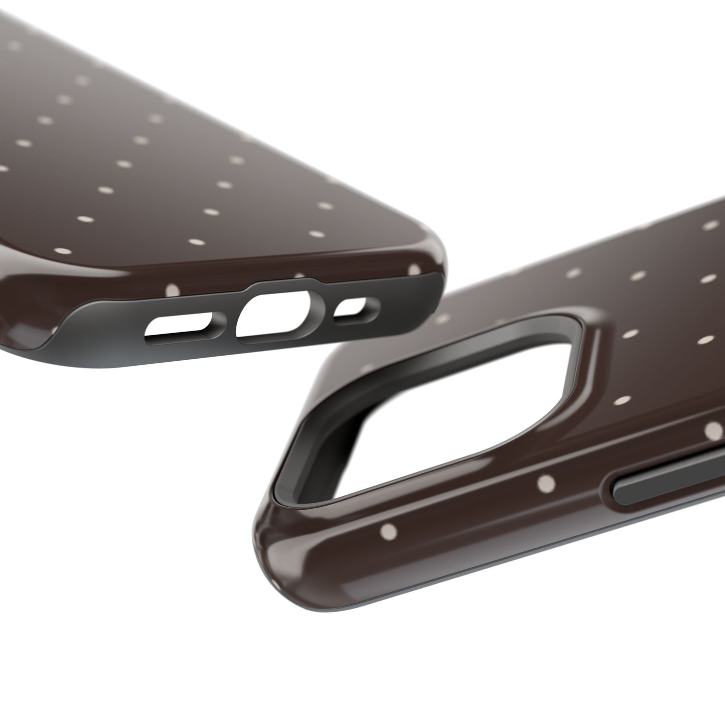 Polka Pop Case in Espresso Brown + Off White