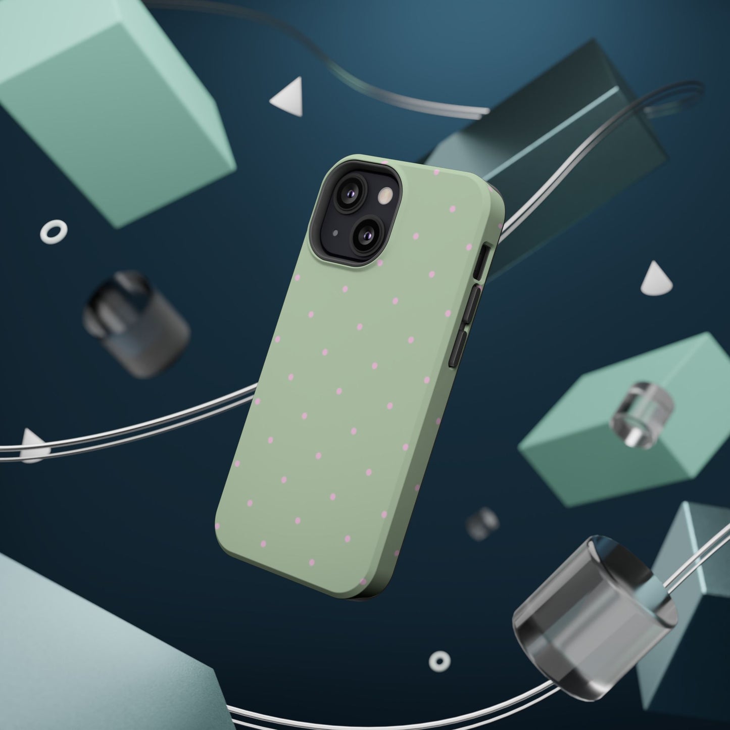 Polka Pop Case in Mint Green + Princess Pink