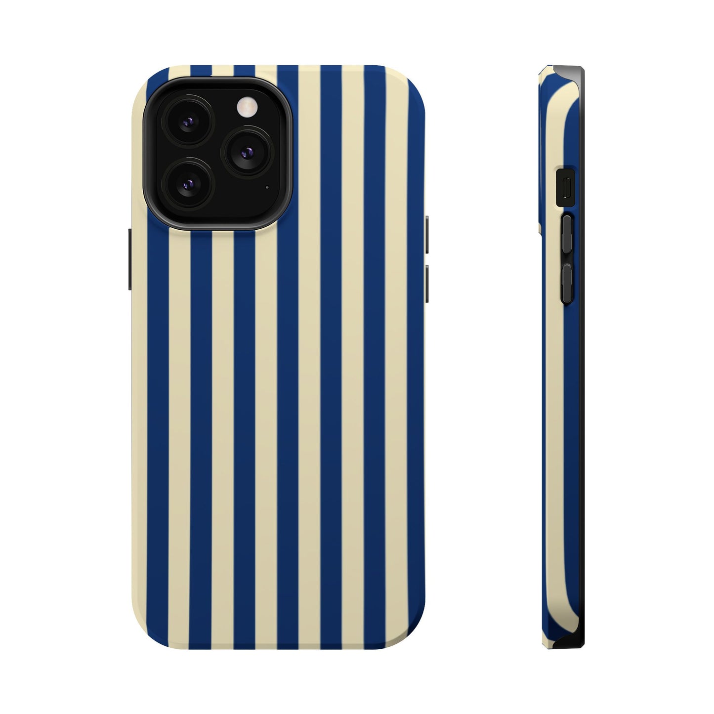Summer Stripes Case in Butter Yellow + Dark Blue