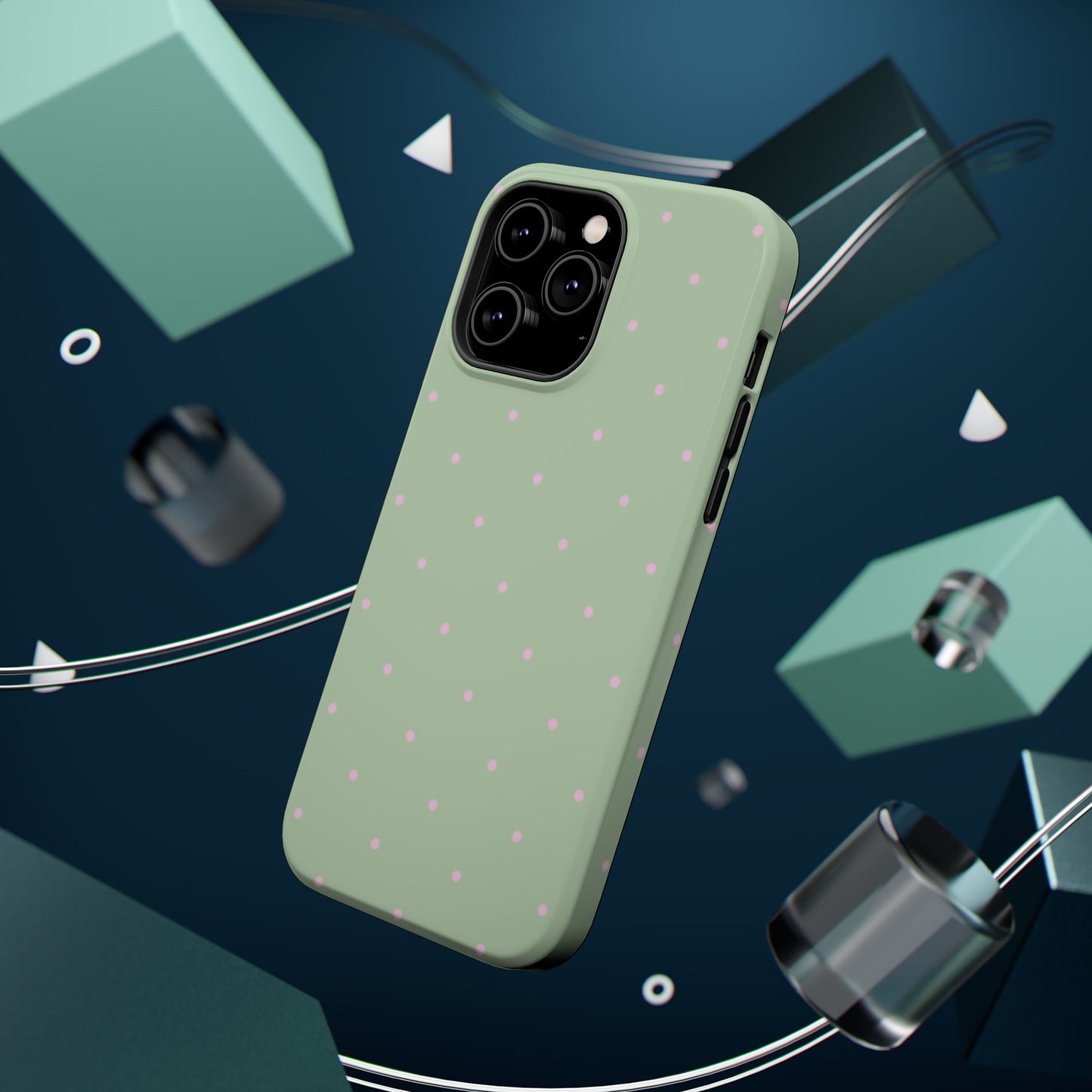 Polka Pop Case in Mint Green + Princess Pink