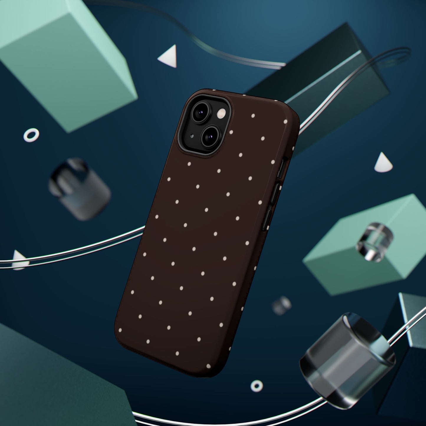 Polka Pop Case in Espresso Brown + Off White