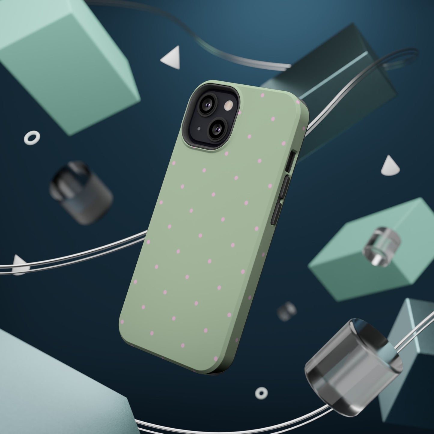 Polka Pop Case in Mint Green + Princess Pink