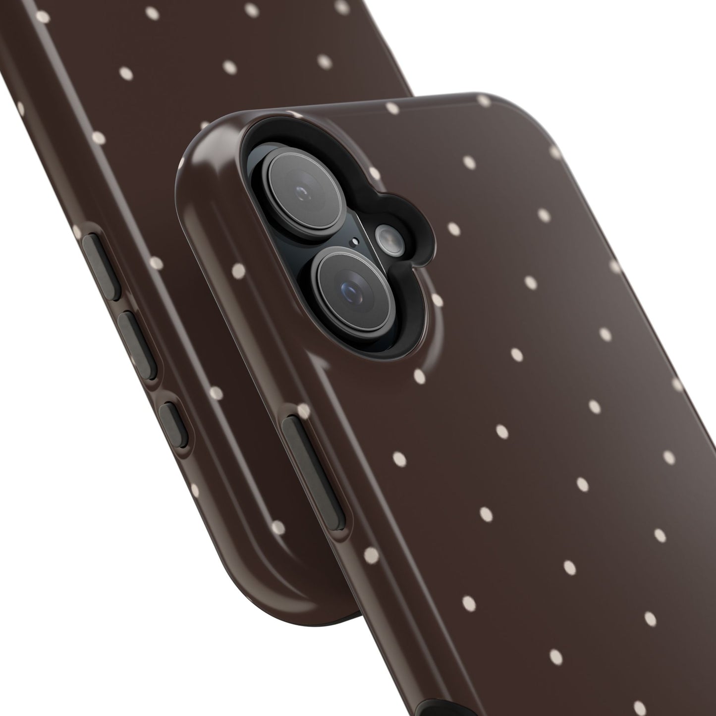 Polka Pop Case in Espresso Brown + Off White