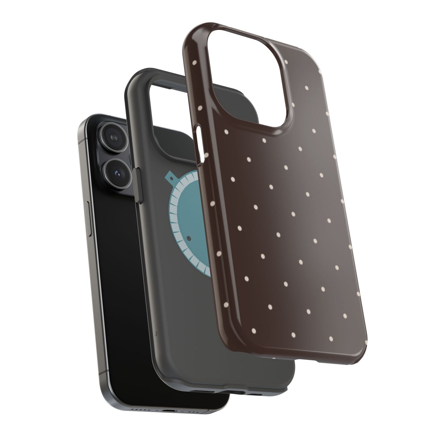 Polka Pop Case in Espresso Brown + Off White