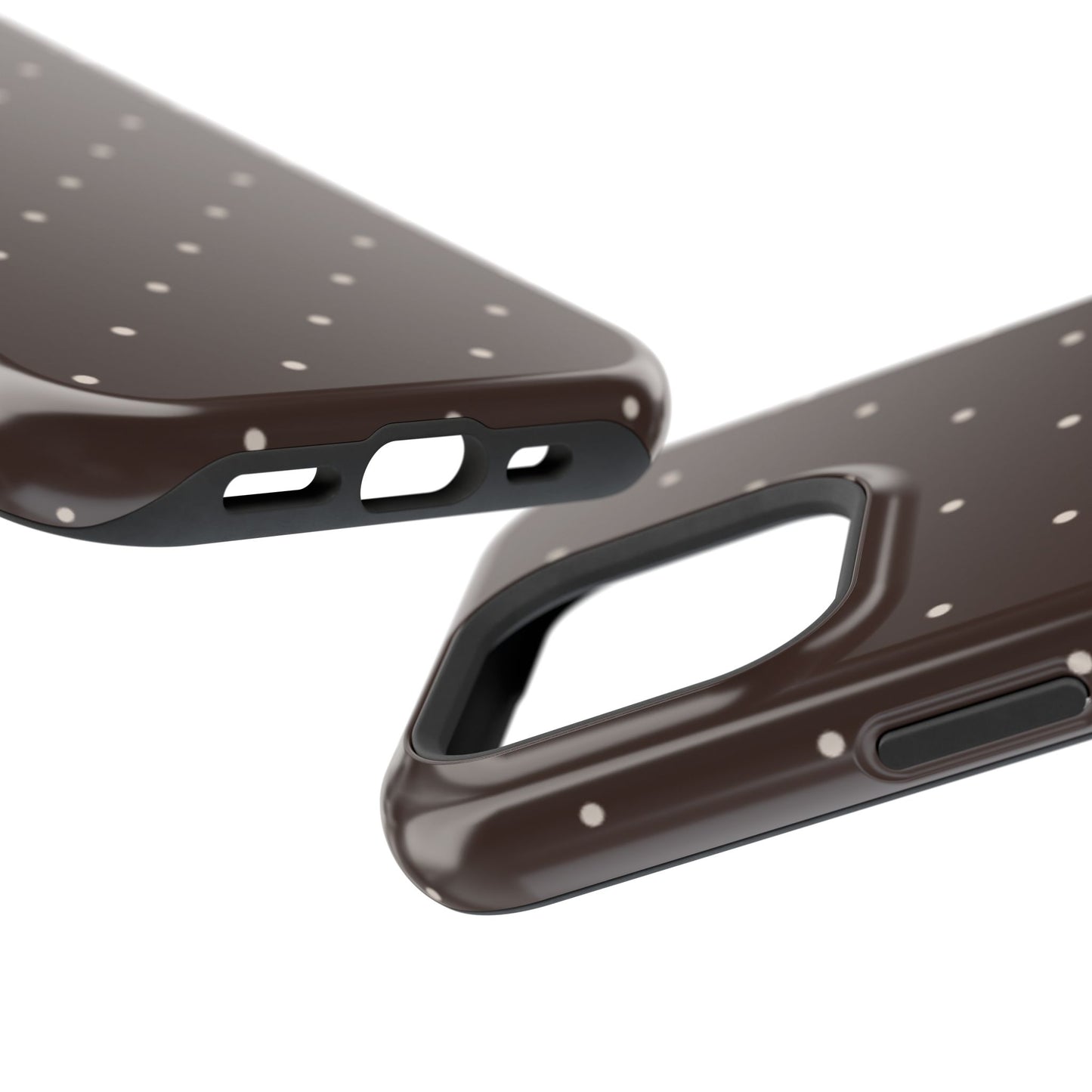 Polka Pop Case in Espresso Brown + Off White