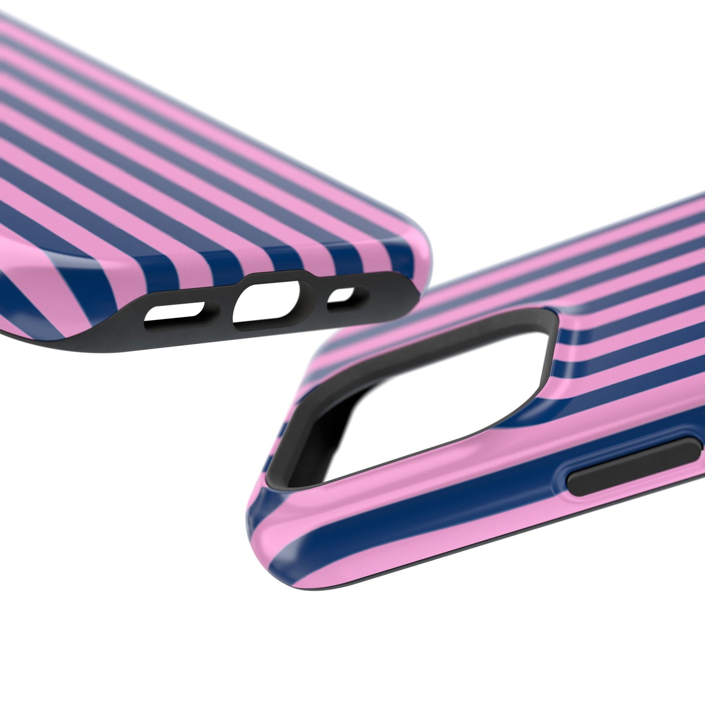 Summer Stripes Case in Dark Blue + Poppy Pink