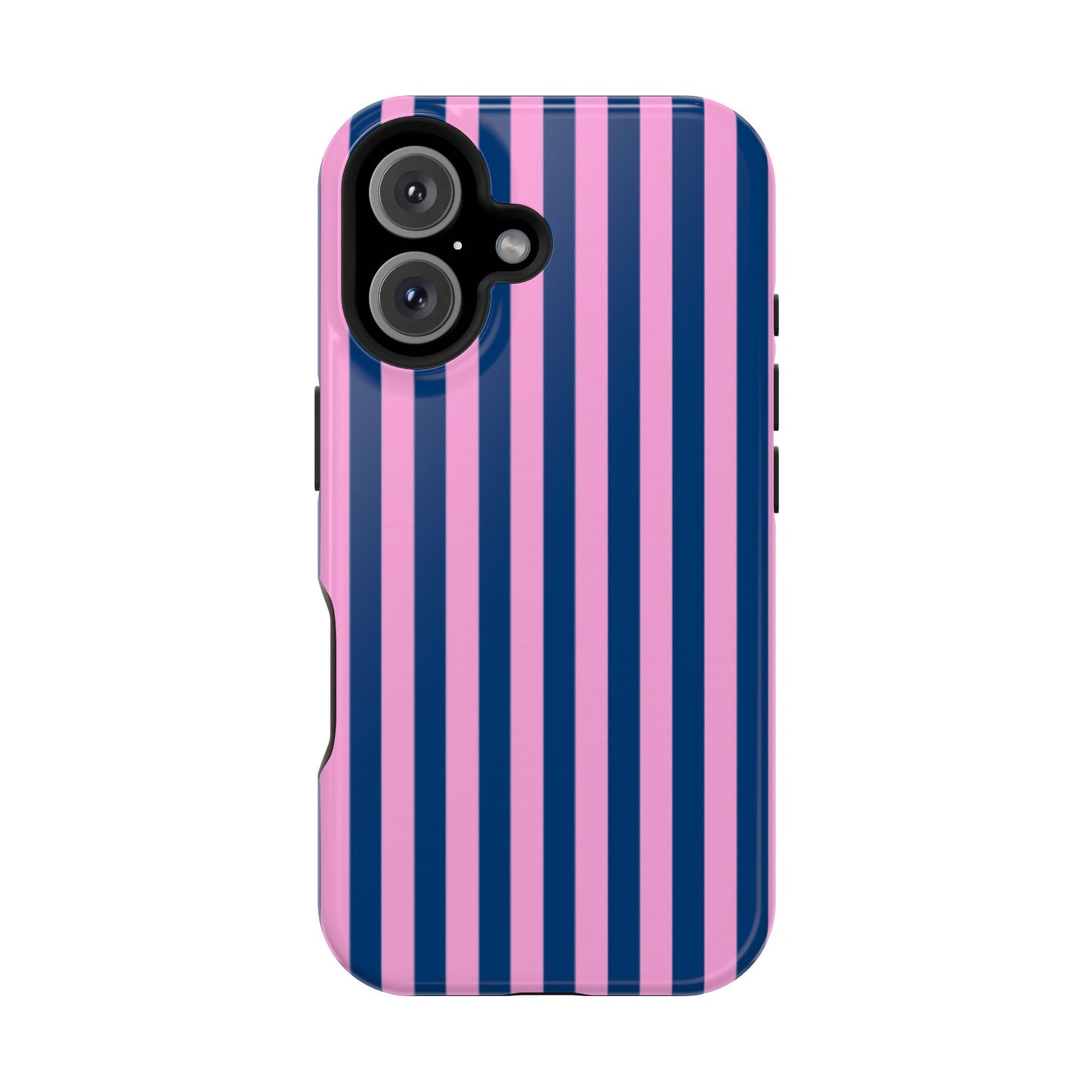 Summer Stripes Case in Dark Blue + Poppy Pink