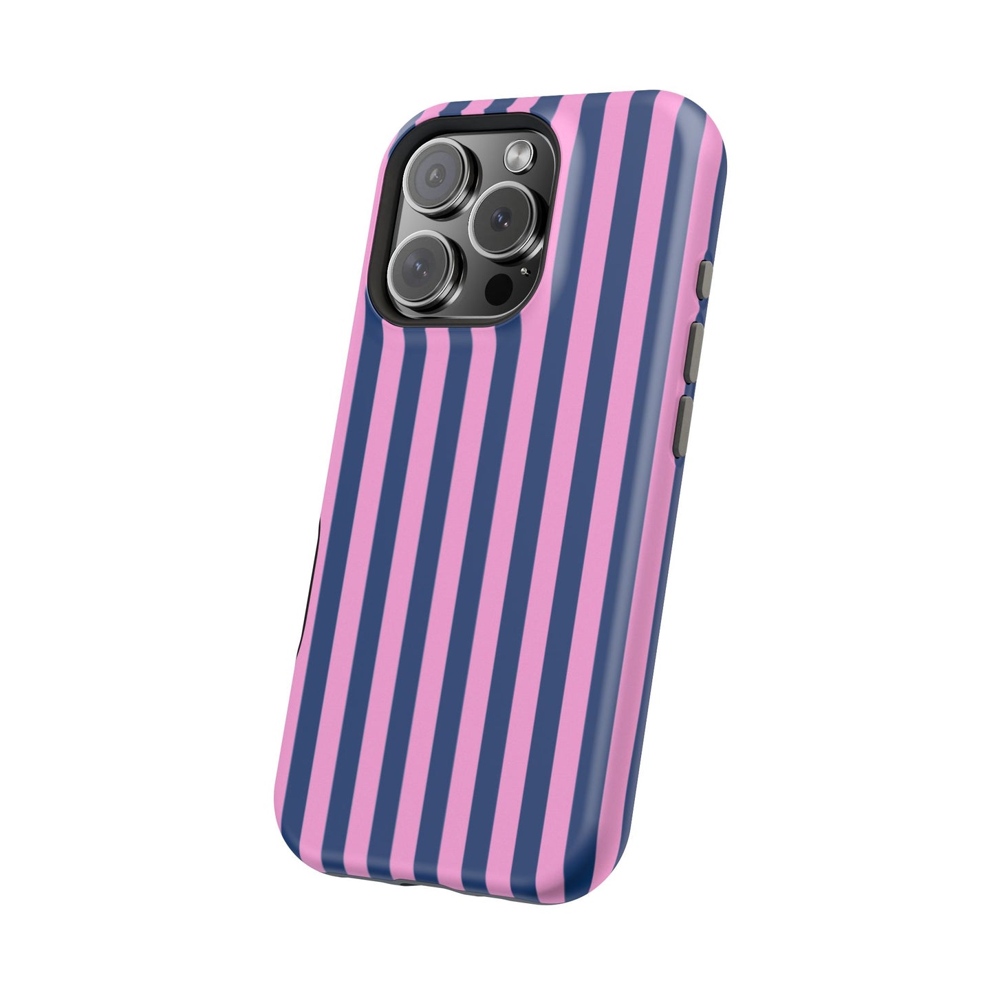 Summer Stripes Case in Dark Blue + Poppy Pink