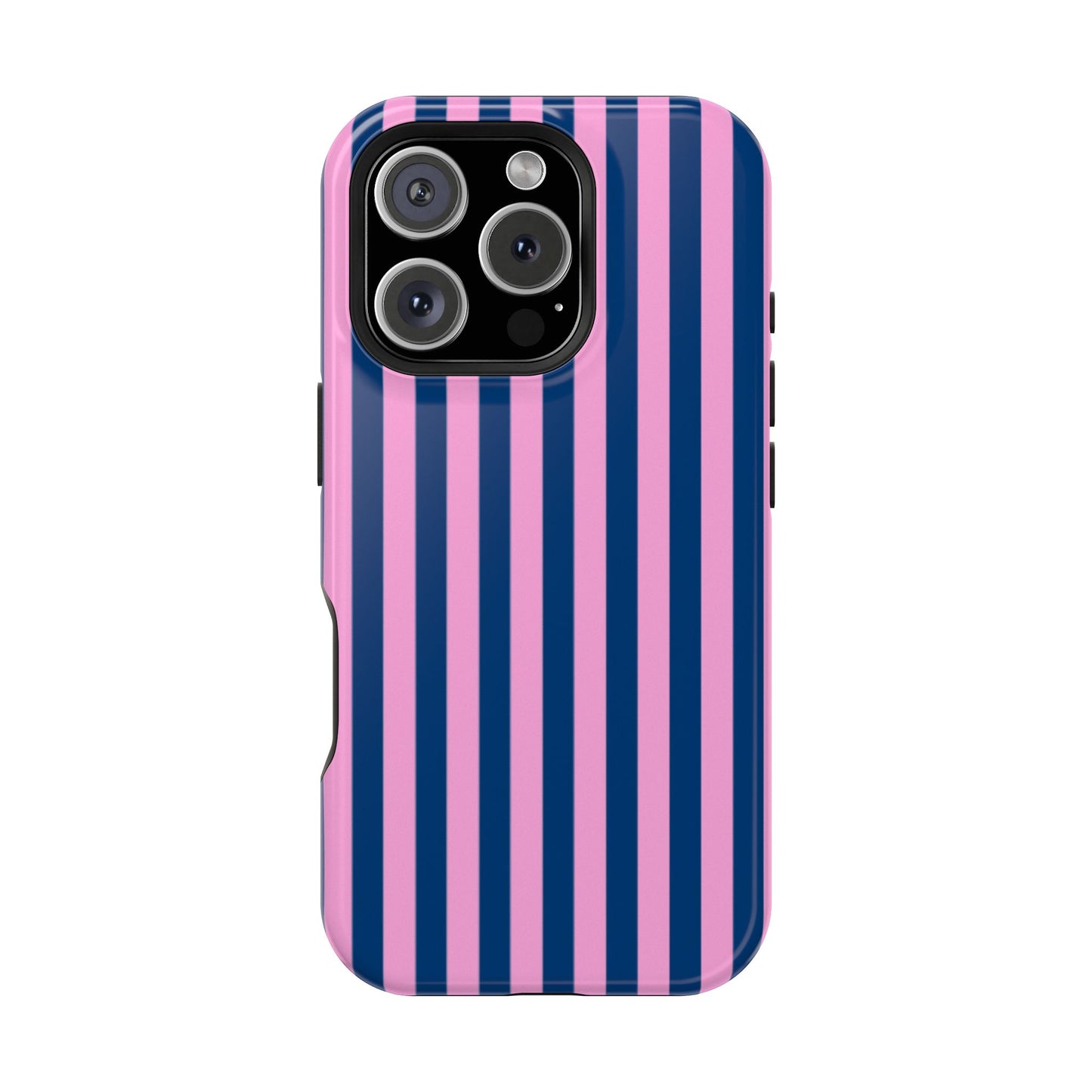 Summer Stripes Case in Dark Blue + Poppy Pink