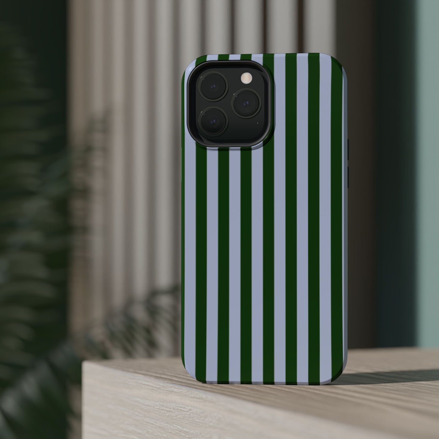 Summer Stripes Case in Forest Green + Baby Blue