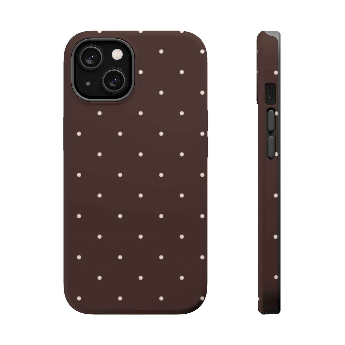 Polka Pop Case in Espresso Brown + Off White