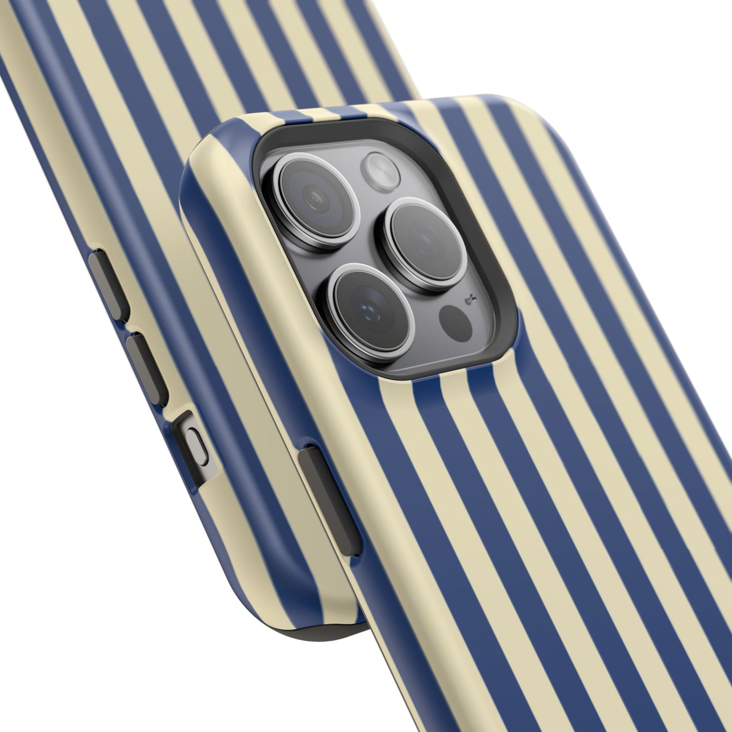 Summer Stripes Case in Butter Yellow + Dark Blue
