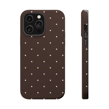 Polka Pop Case in Espresso Brown + Off White