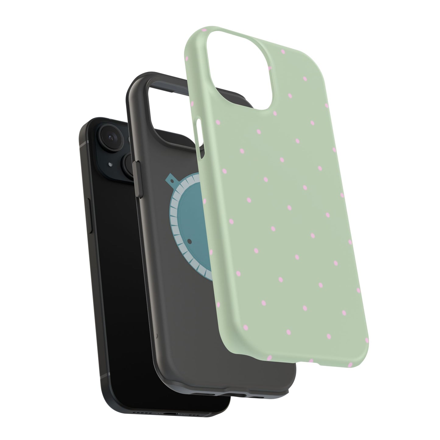 Polka Pop Case in Mint Green + Princess Pink
