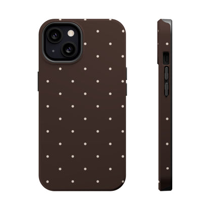 Polka Pop Case in Espresso Brown + Off White