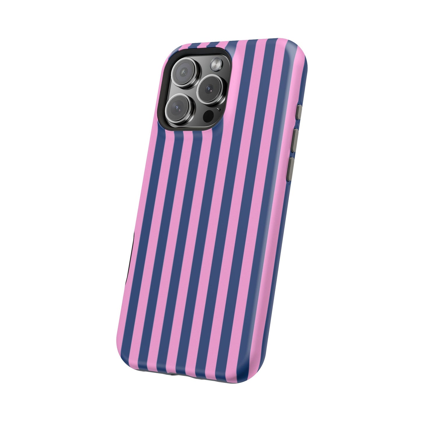 Summer Stripes Case in Dark Blue + Poppy Pink