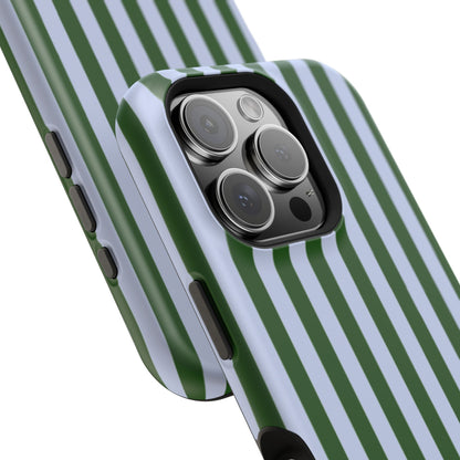 Summer Stripes Case in Forest Green + Baby Blue
