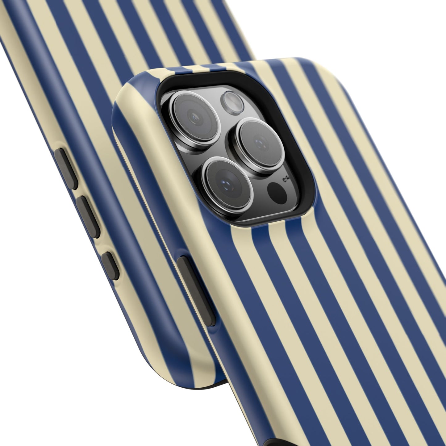 Summer Stripes Case in Butter Yellow + Dark Blue