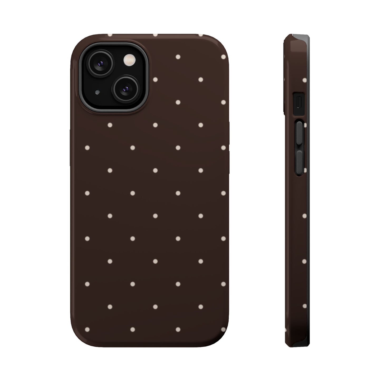 Polka Pop Case in Espresso Brown + Off White