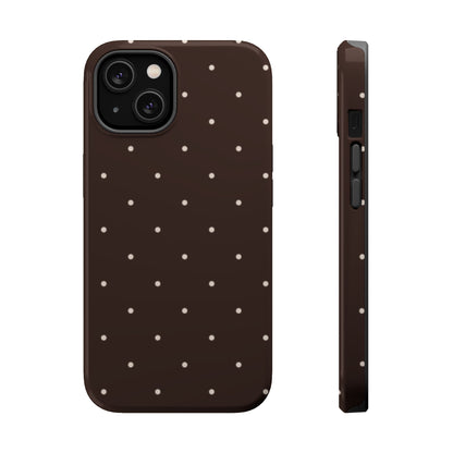 Polka Pop Case in Espresso Brown + Off White