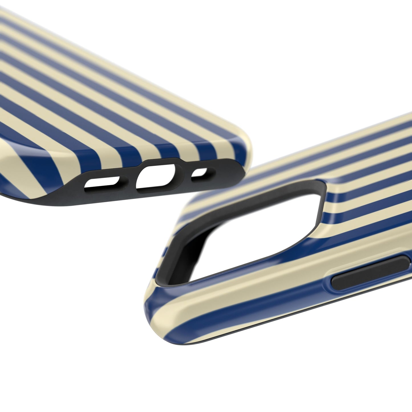 Summer Stripes Case in Butter Yellow + Dark Blue