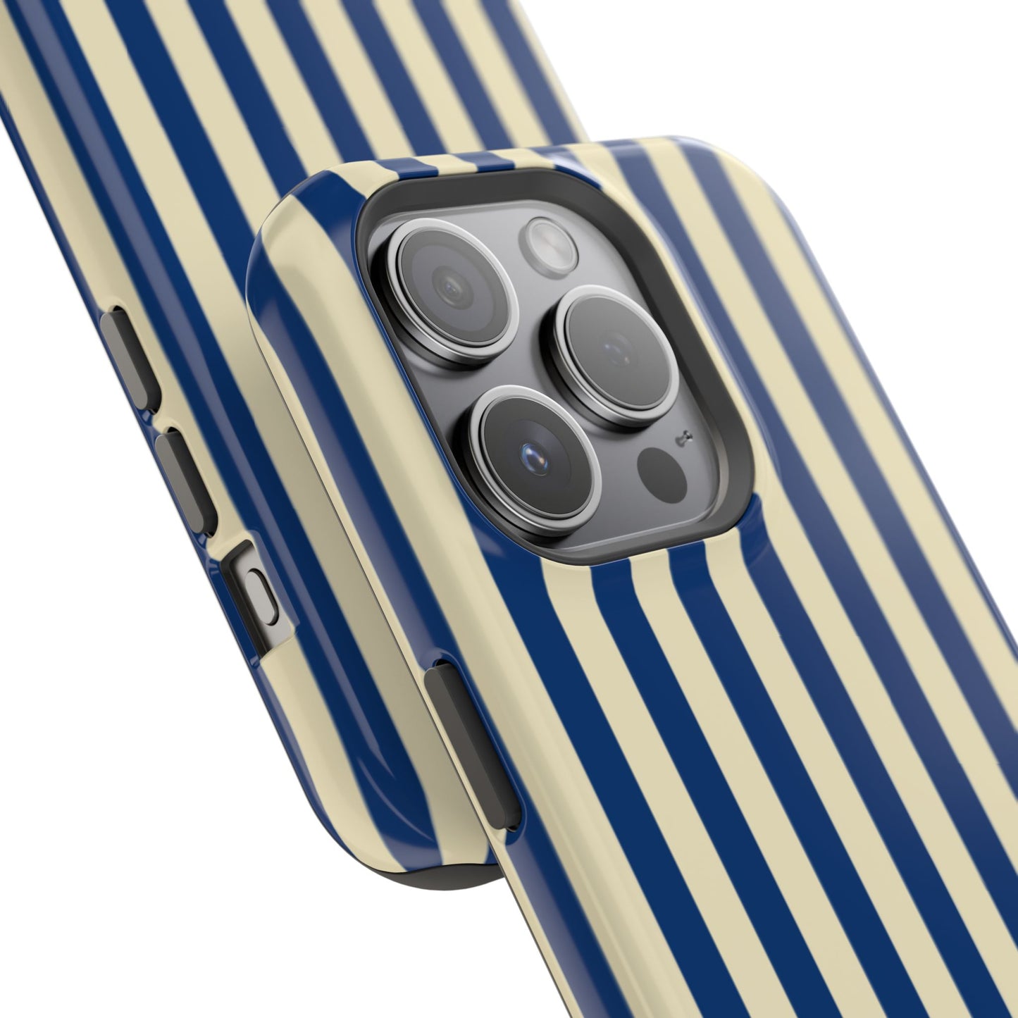Summer Stripes Case in Butter Yellow + Dark Blue