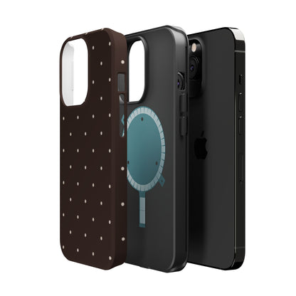 Polka Pop Case in Espresso Brown + Off White