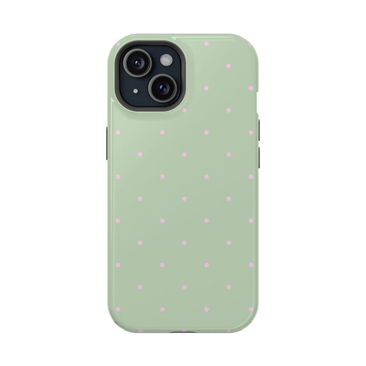 Polka Pop Case in Mint Green + Princess Pink