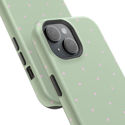 Polka Pop Case in Mint Green + Princess Pink