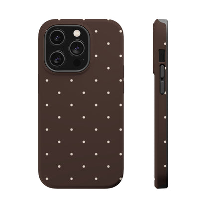 Polka Pop Case in Espresso Brown + Off White