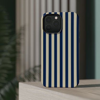 Summer Stripes Case in Butter Yellow + Dark Blue
