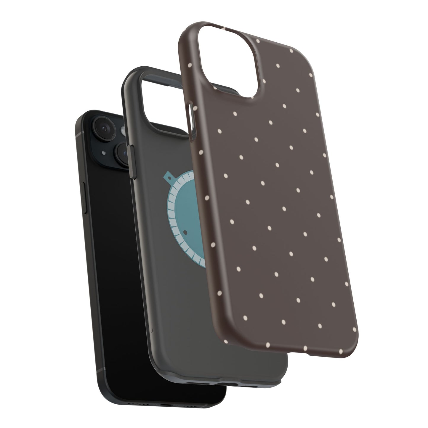 Polka Pop Case in Espresso Brown + Off White