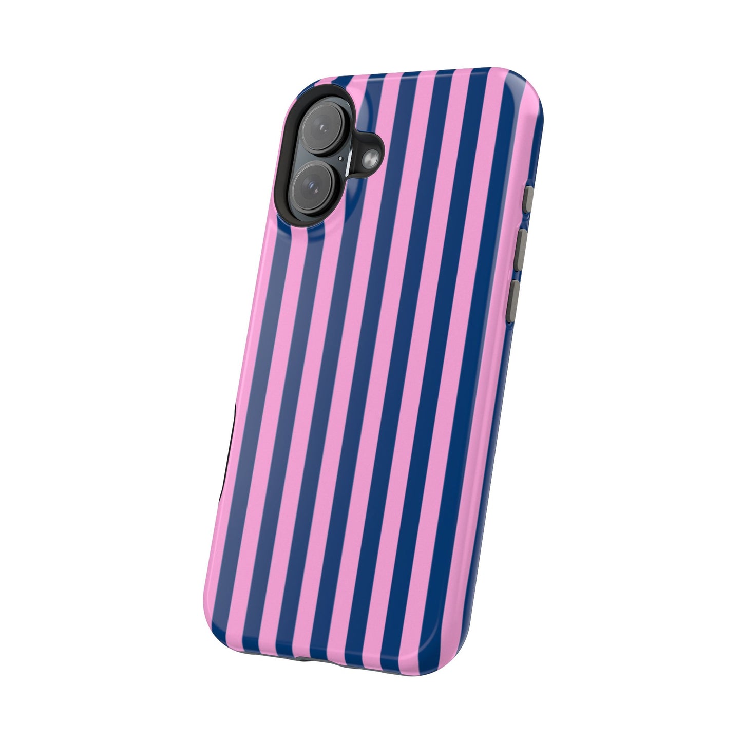 Summer Stripes Case in Dark Blue + Poppy Pink
