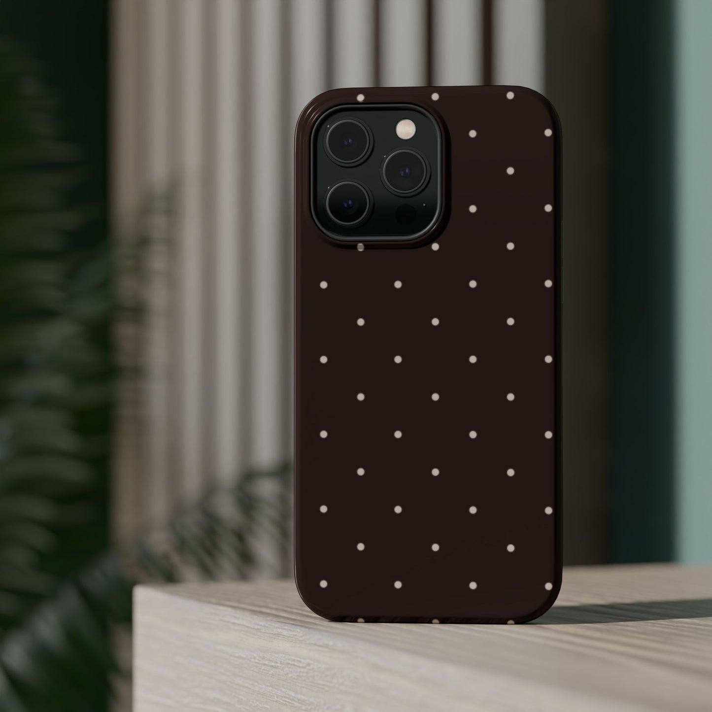 Polka Pop Case in Espresso Brown + Off White