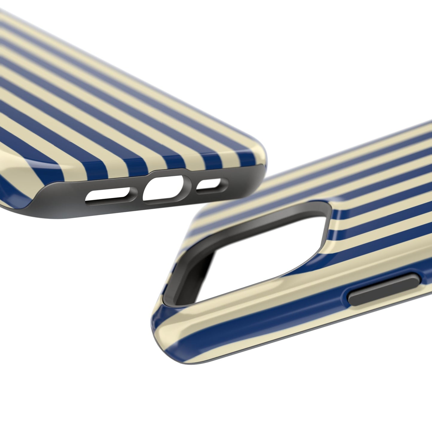 Summer Stripes Case in Butter Yellow + Dark Blue