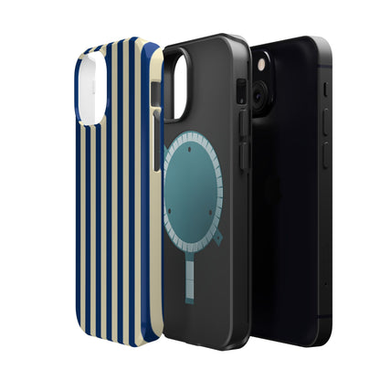 Summer Stripes Case in Butter Yellow + Dark Blue