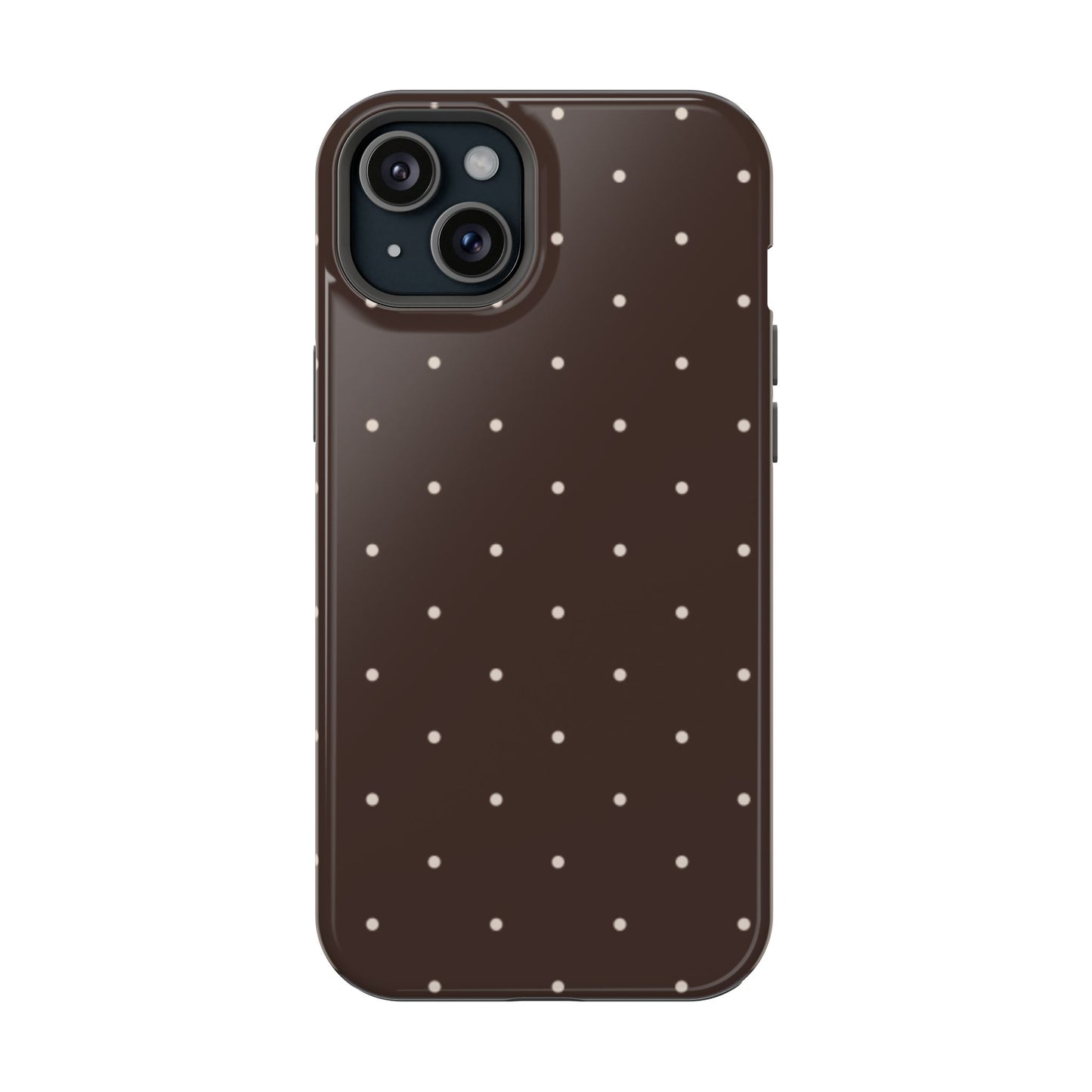 Polka Pop Case in Espresso Brown + Off White