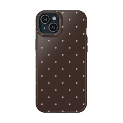 Polka Pop Case in Espresso Brown + Off White