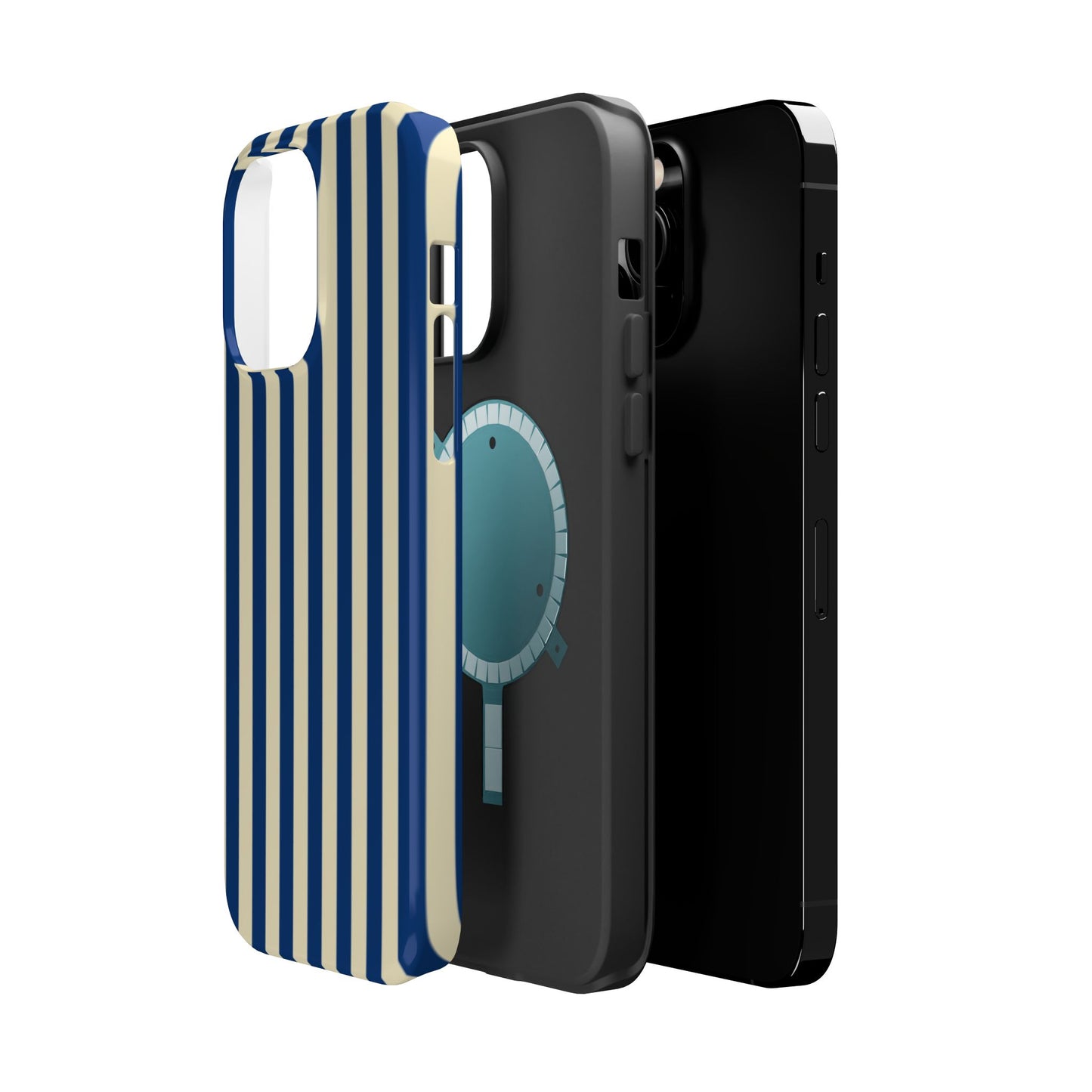 Summer Stripes Case in Butter Yellow + Dark Blue