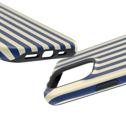 Summer Stripes Case in Butter Yellow + Dark Blue