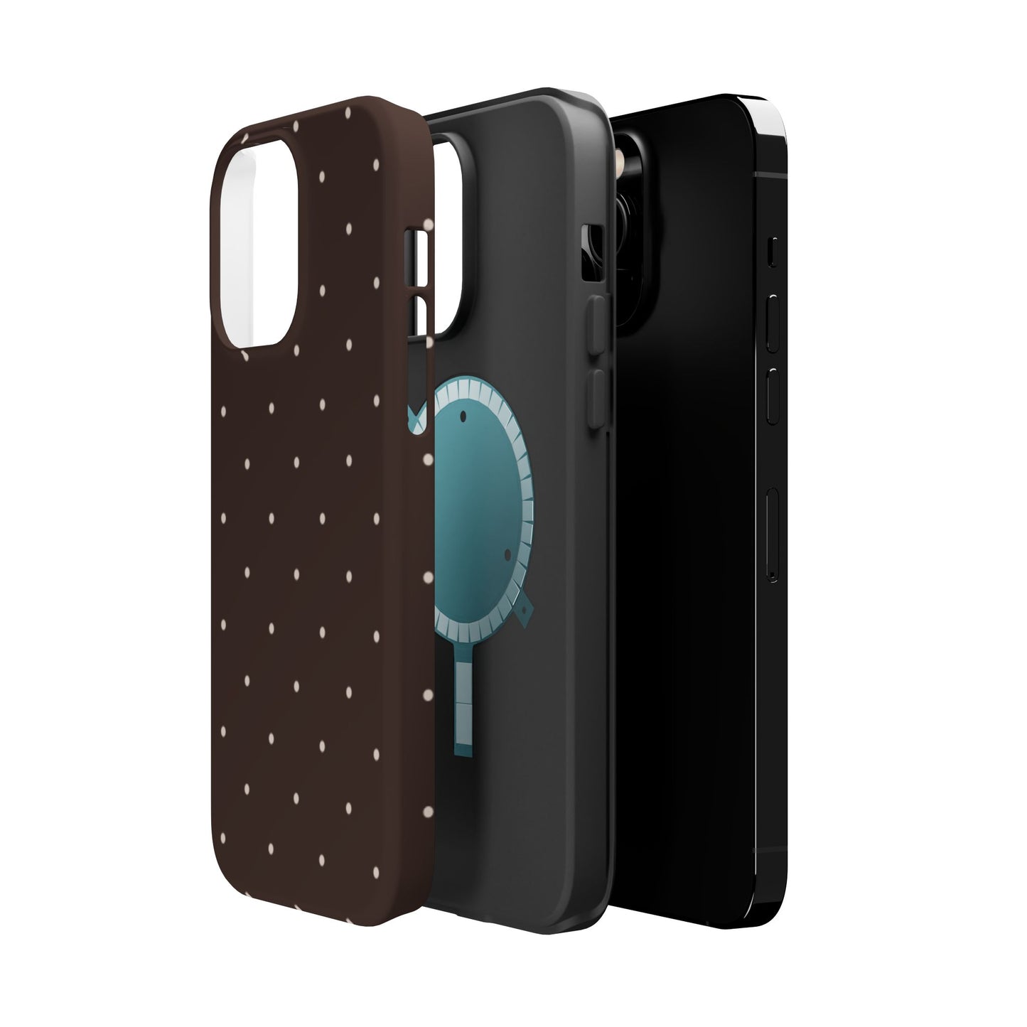Polka Pop Case in Espresso Brown + Off White