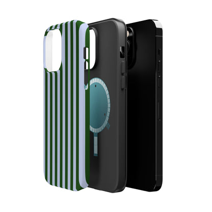 Summer Stripes Case in Forest Green + Baby Blue