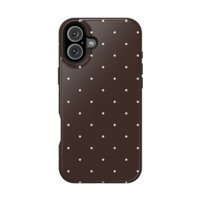 Polka Pop Case in Espresso Brown + Off White