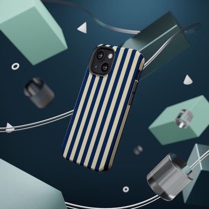 Summer Stripes Case in Butter Yellow + Dark Blue