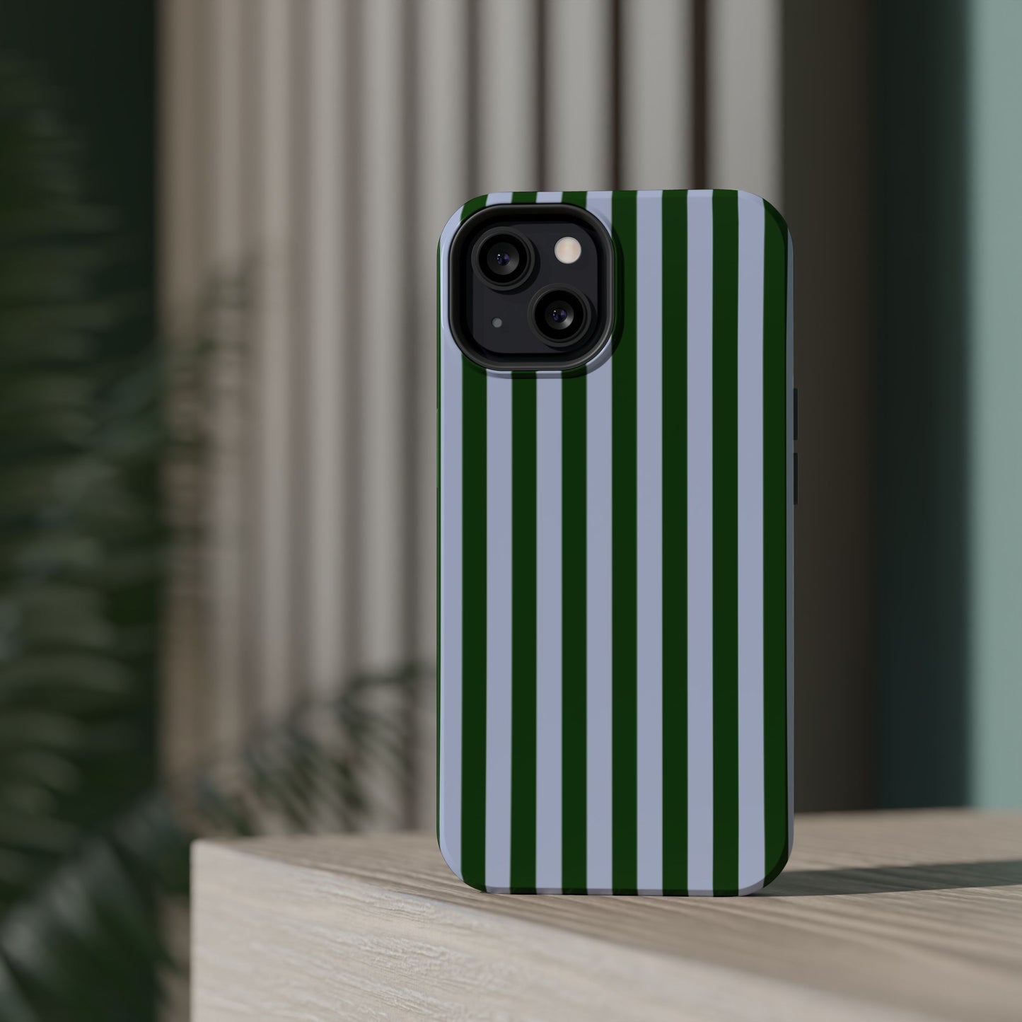 Summer Stripes Case in Forest Green + Baby Blue