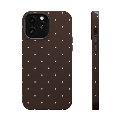 Polka Pop Case in Espresso Brown + Off White