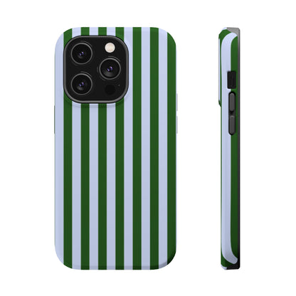 Summer Stripes Case in Forest Green + Baby Blue